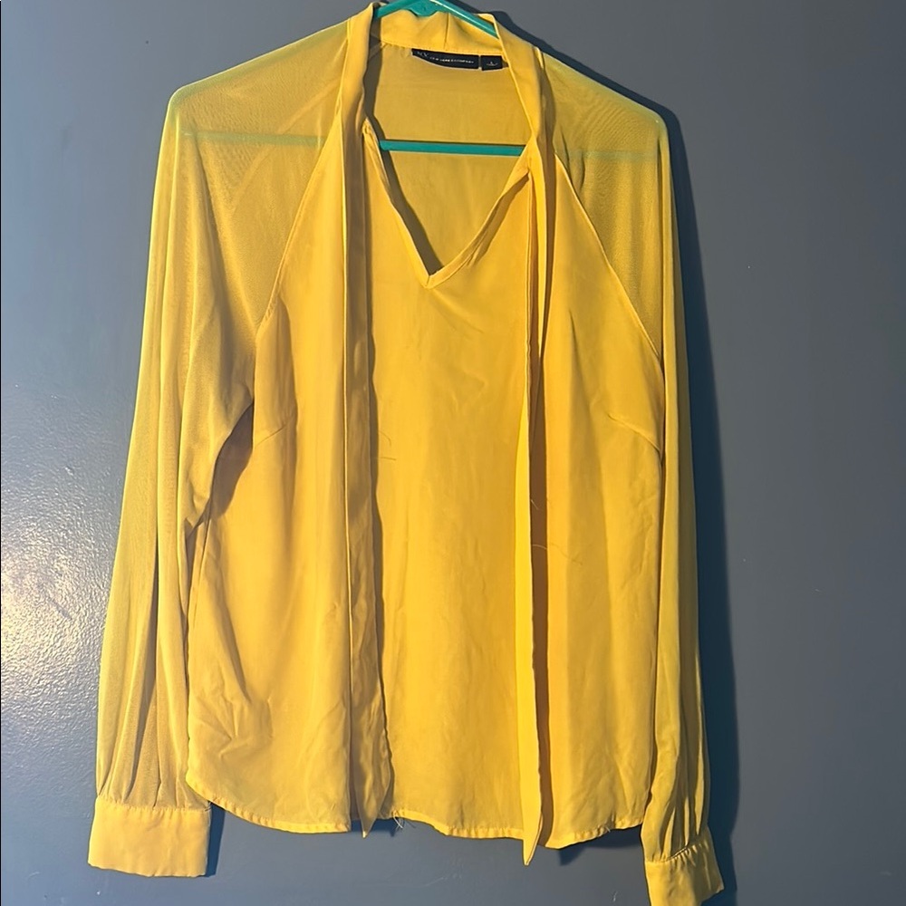 Yellow Sheer Women's Top